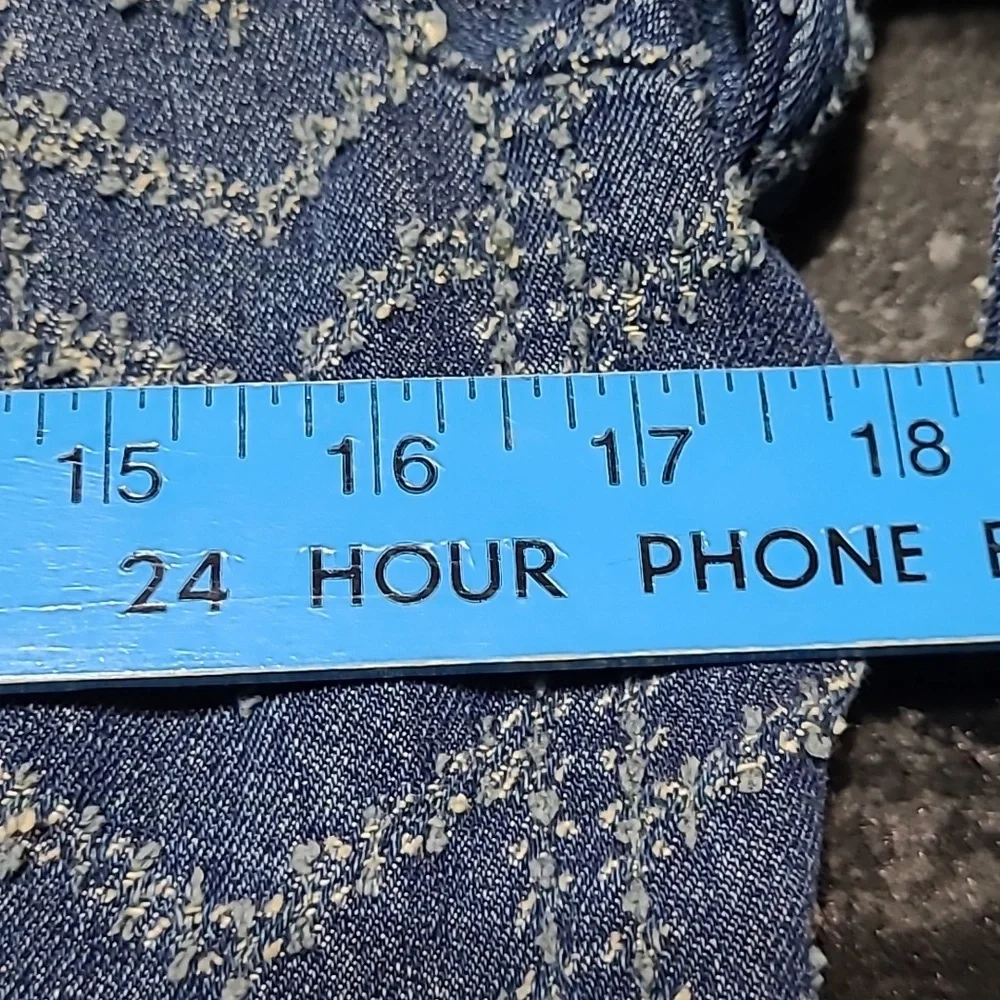 FREE PEOPLE FULL-ZIP HERRINGBONE PATTERN DENIM JACKET - Picture 8 of 16